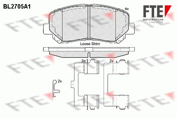 Brake Pad Set, disc brake (BL2705A1)