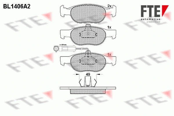 Brake Pad Set, disc brake (BL1406A2)