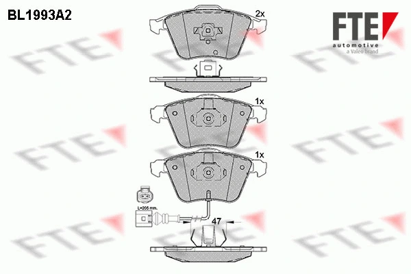 Brake Pad Set, disc brake (BL1993A2)