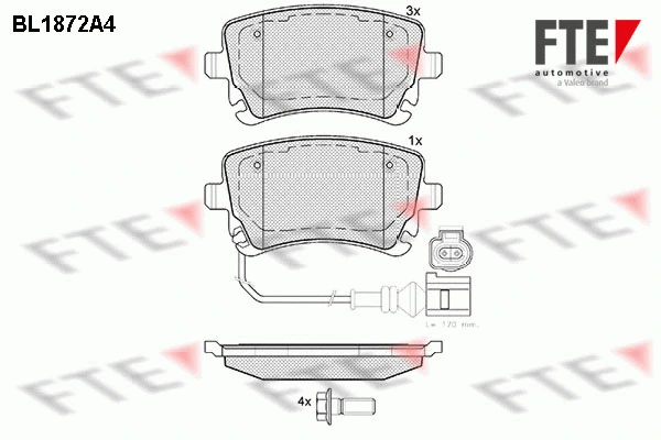 Brake Pad Set, disc brake (BL1872A4)
