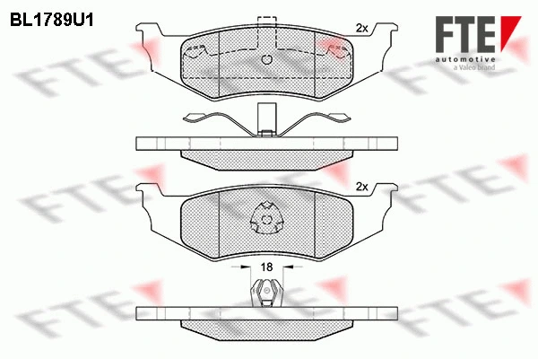 Brake Pad Set, disc brake (BL1789U1)