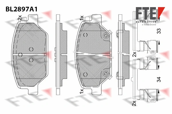 Brake Pad Set, disc brake (BL2897A1)