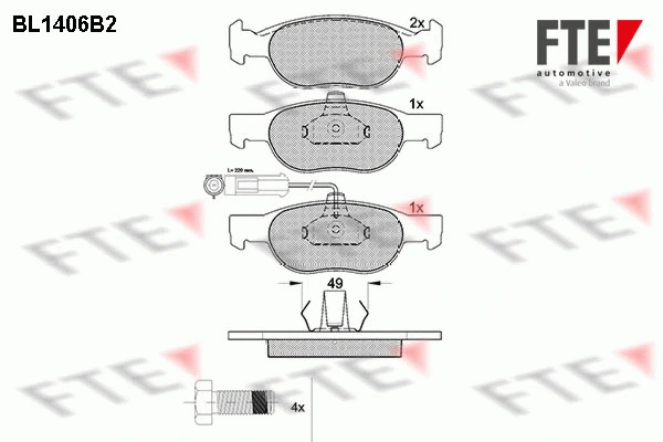 Brake Pad Set, disc brake (BL1406B2)