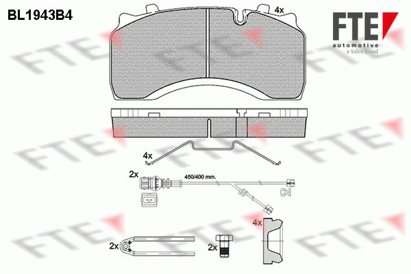 Brake Pad Set, disc brake (BL1943B4)