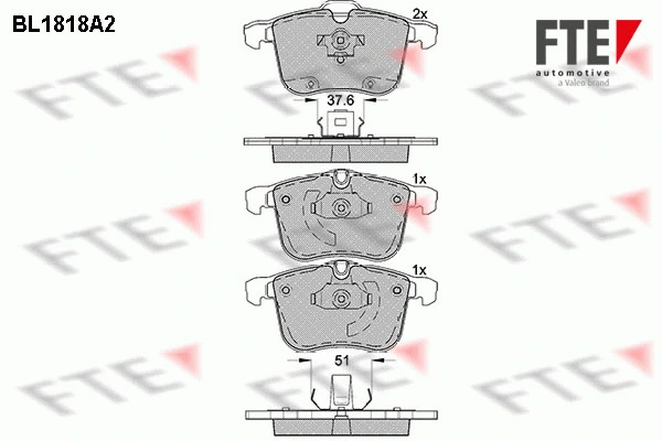 Brake Pad Set, disc brake (BL1818A2)