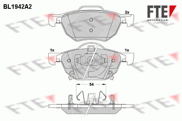 Brake Pad Set, disc brake (BL1942A2)