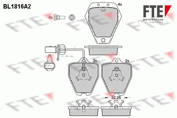 Brake Pad Set, disc brake (BL1816A2)