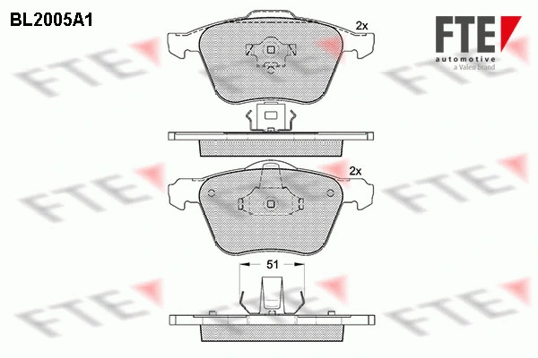 Brake Pad Set, disc brake (BL2005A1)