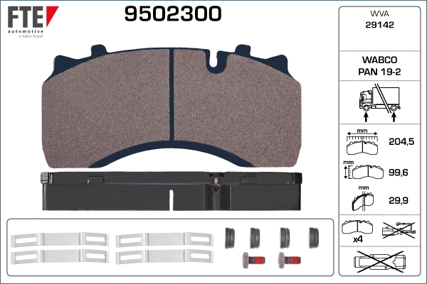 Brake Pad Set, disc brake (9502300)