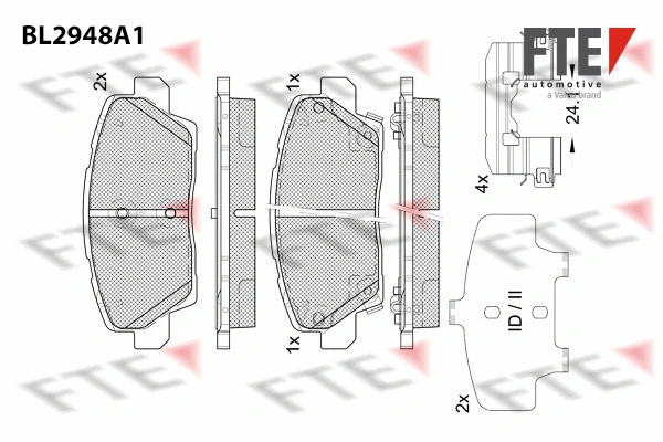 Brake Pad Set, disc brake (BL2948A1)