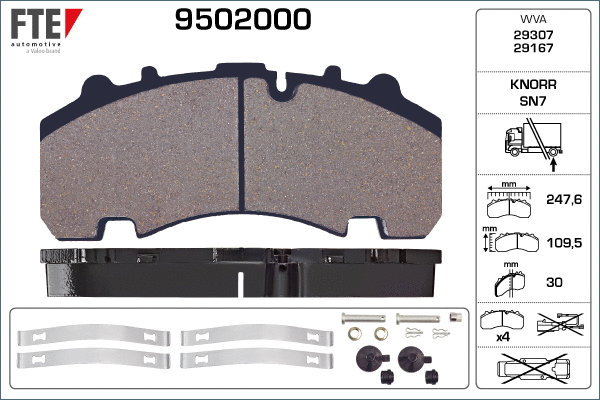 Brake Pad Set, disc brake (9502000)