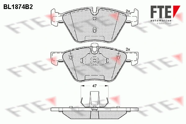 Brake Pad Set, disc brake (BL1874B2)