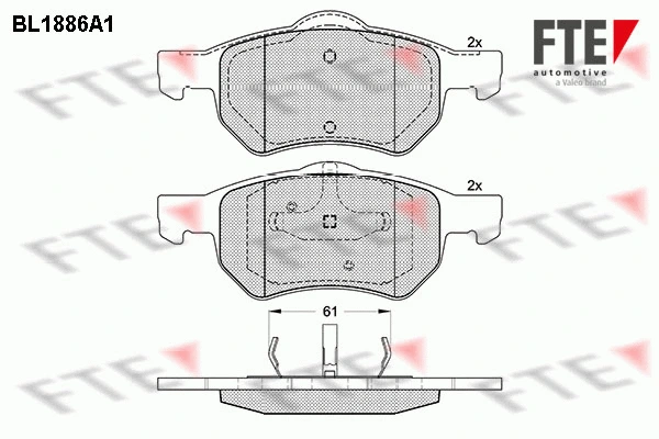 Brake Pad Set, disc brake (BL1886A1)