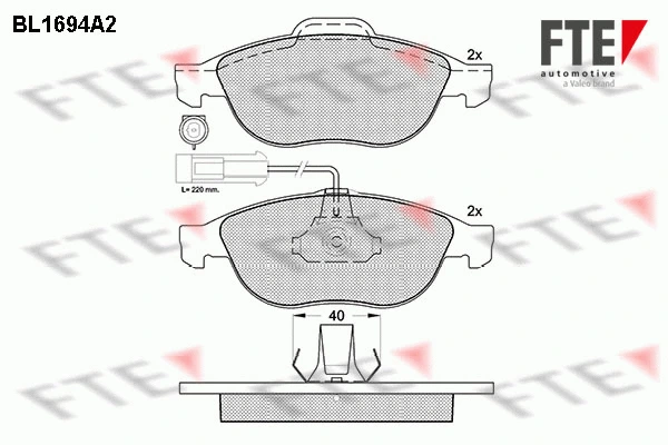 Brake Pad Set, disc brake (BL1694A2)