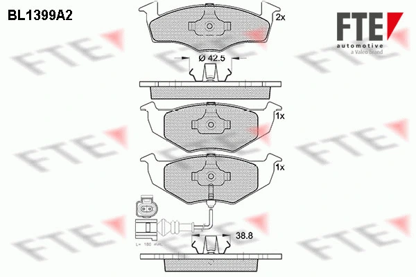 Brake Pad Set, disc brake (BL1399A2)