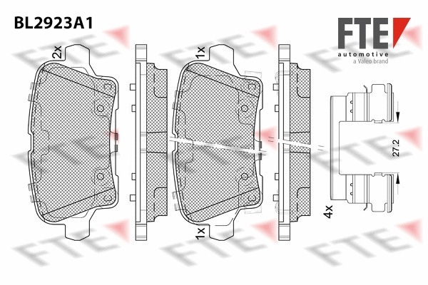 Brake Pad Set, disc brake (BL2923A1)