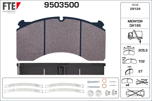 Brake Pad Set, disc brake (9503500)