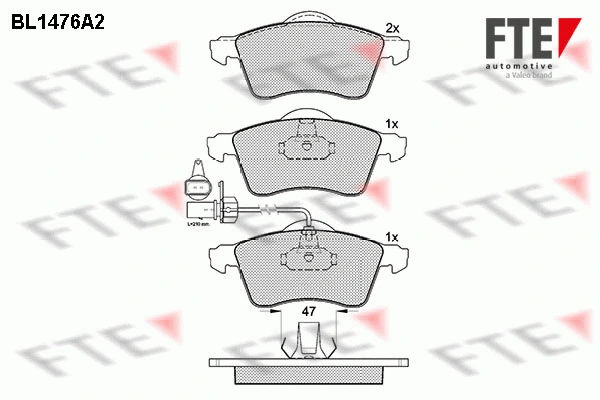 Brake Pad Set, disc brake (BL1476A2)