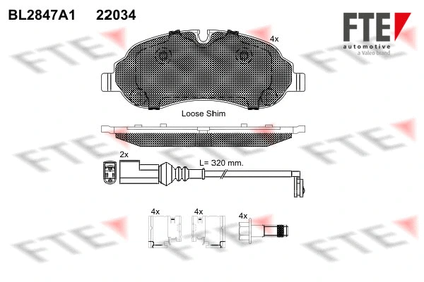 Brake Pad Set, disc brake (BL2847A1)