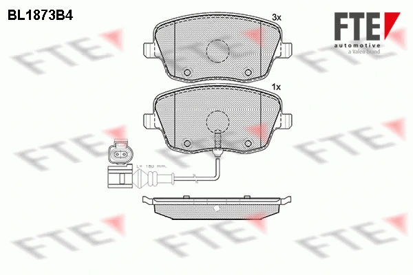 Brake Pad Set, disc brake (BL1873B4)