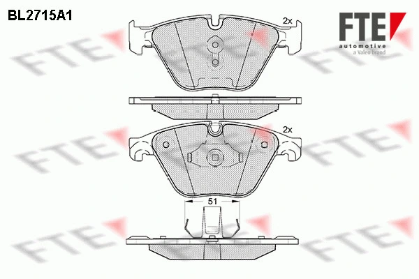 Brake Pad Set, disc brake (BL2715A1)