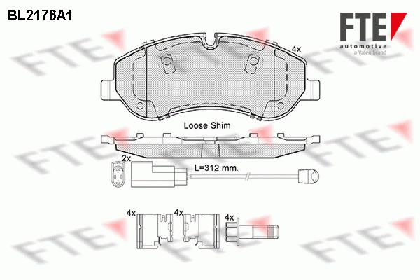 Brake Pad Set, disc brake (BL2176A1)