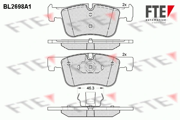 Brake Pad Set, disc brake (BL2698A1)