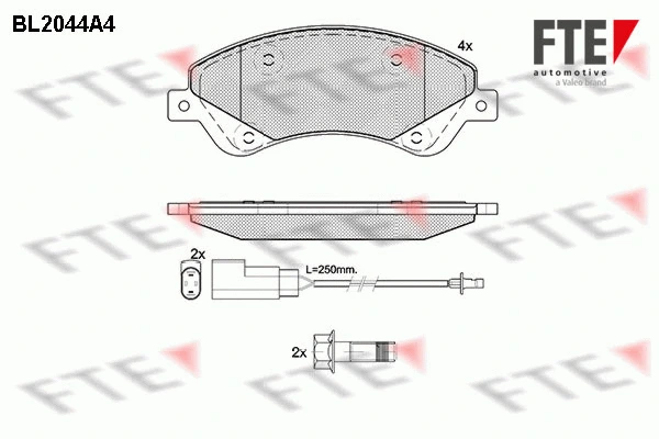 Brake Pad Set, disc brake (BL2044A4)