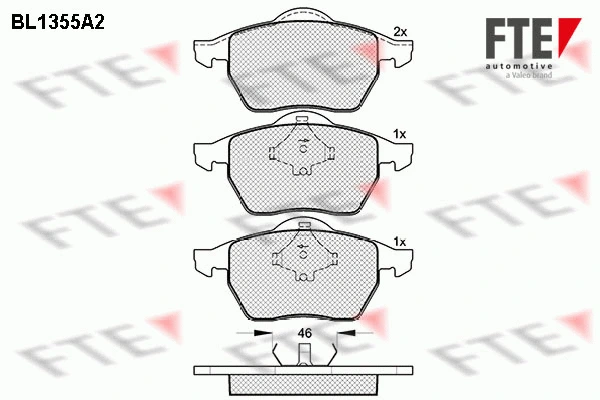 Brake Pad Set, disc brake (BL1355A2)