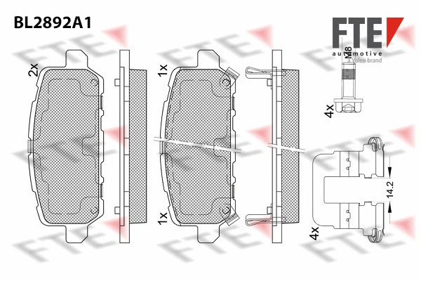 Brake Pad Set, disc brake (BL2892A1)
