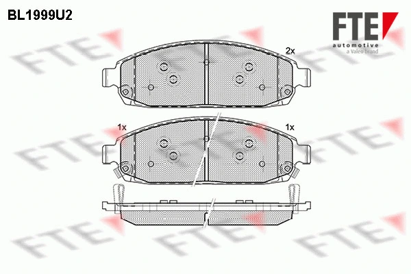 Brake Pad Set, disc brake (BL1999U2)
