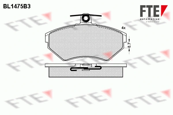 Brake Pad Set, disc brake (BL1475B3)