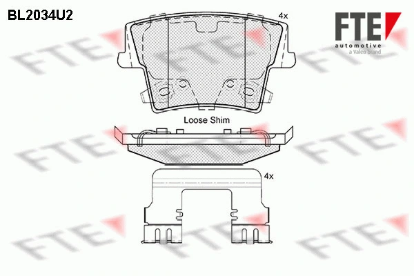 Brake Pad Set, disc brake (BL2034U2)