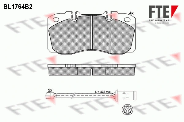 Brake Pad Set, disc brake (BL1764B2)