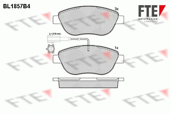 Brake Pad Set, disc brake (BL1857B4)
