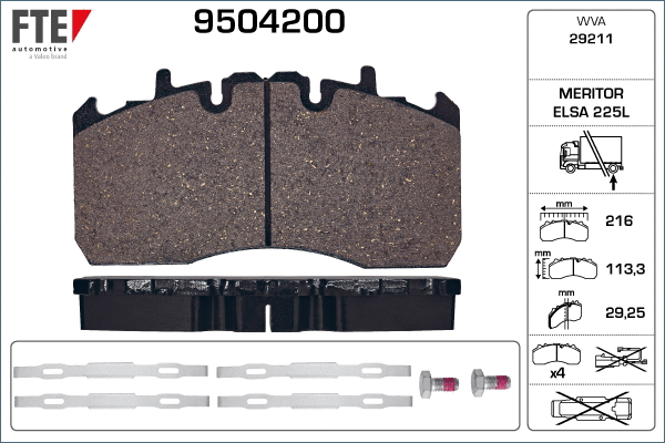 Brake Pad Set, disc brake (9504200)