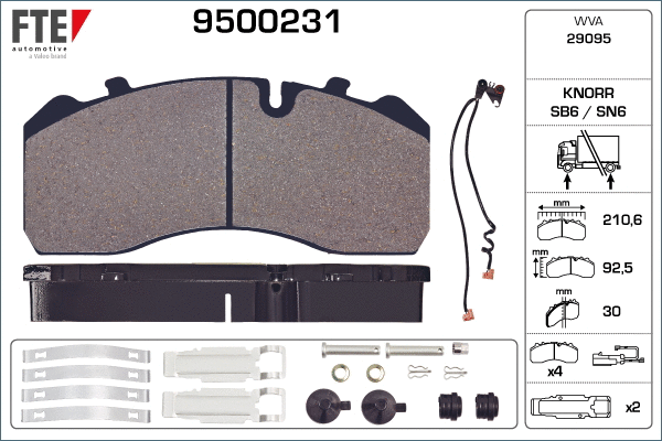Brake Pad Set, disc brake (9500231)