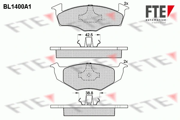 Brake Pad Set, disc brake (BL1400A1)