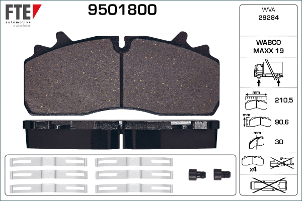 Brake Pad Set, disc brake (9501800)
