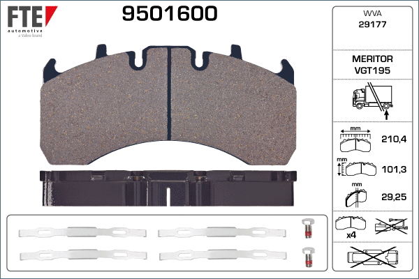 Brake Pad Set, disc brake (9501600)