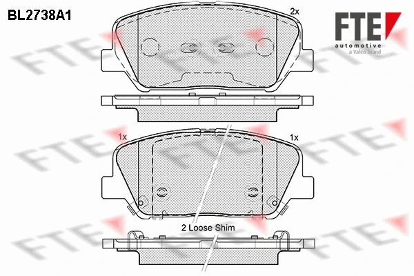 Brake Pad Set, disc brake (BL2738A1)