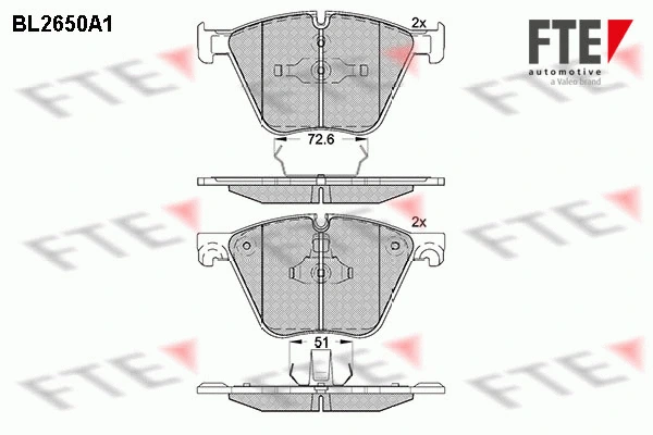 Brake Pad Set, disc brake (BL2650A1)