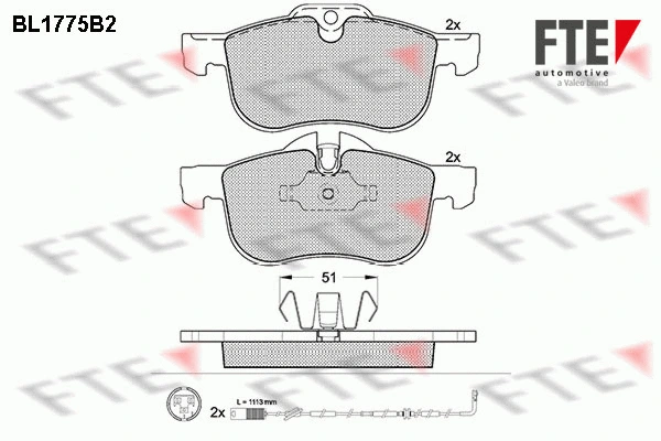 Brake Pad Set, disc brake (BL1775B2)