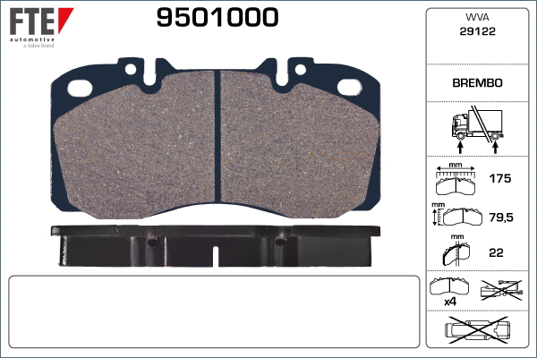 Brake Pad Set, disc brake (9501000)