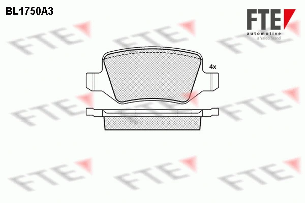 Brake Pad Set, disc brake (BL1750A3)