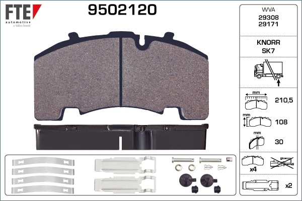 Brake Pad Set, disc brake (9502120)