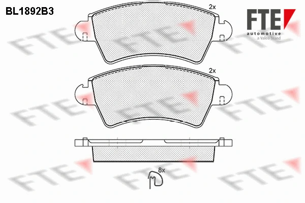 Brake Pad Set, disc brake (BL1892B3)