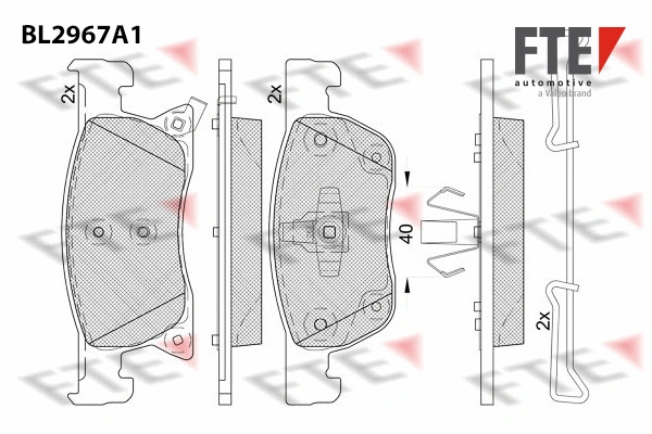 Brake Pad Set, disc brake (BL2967A1)