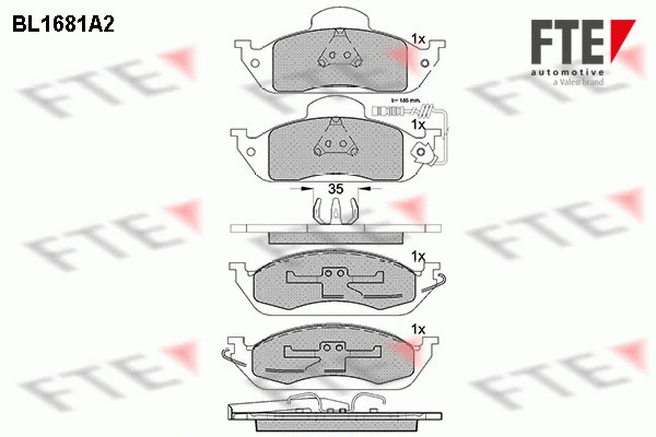 Brake Pad Set, disc brake (BL1681A2)