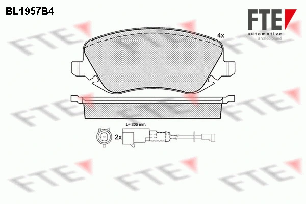 Brake Pad Set, disc brake (BL1957B4)